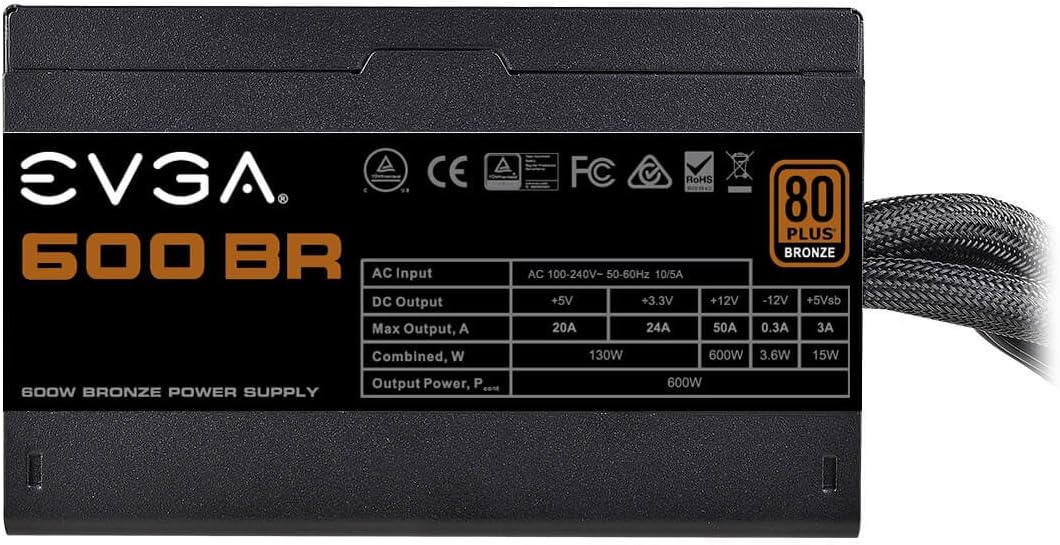EVGA 600BR Power Supply - 600W 80+ Bronze Certified