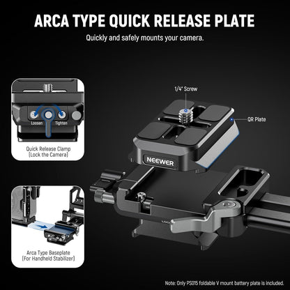 NEEWER PS015 Foldable V Mount Battery Plate Arca Type