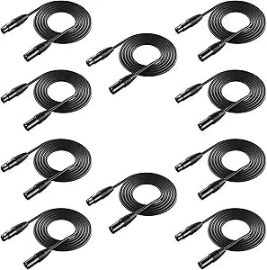 Neewer 10-Pack DMX Stage Light Cables 6.5ft XLR