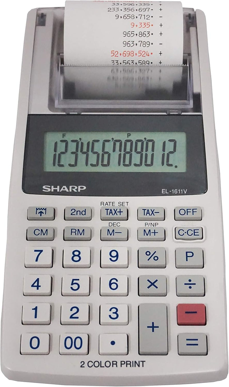 Sharp EL-1611V Handheld Printing Calculator Tax Function — main product image