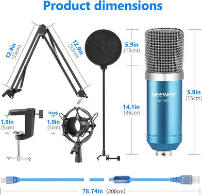 Neewer 40094066 Scissor Arm Microphone Stand - Blue