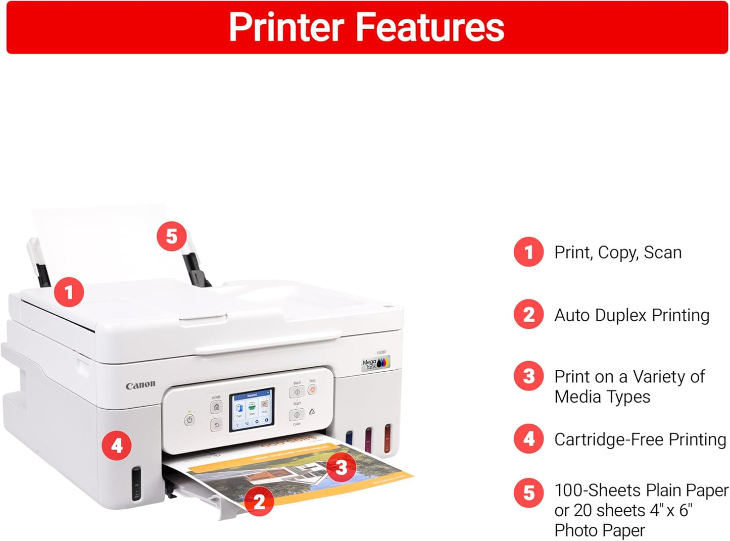 Canon 6704C022 Megatank G4280 Wireless All-in-One Printer