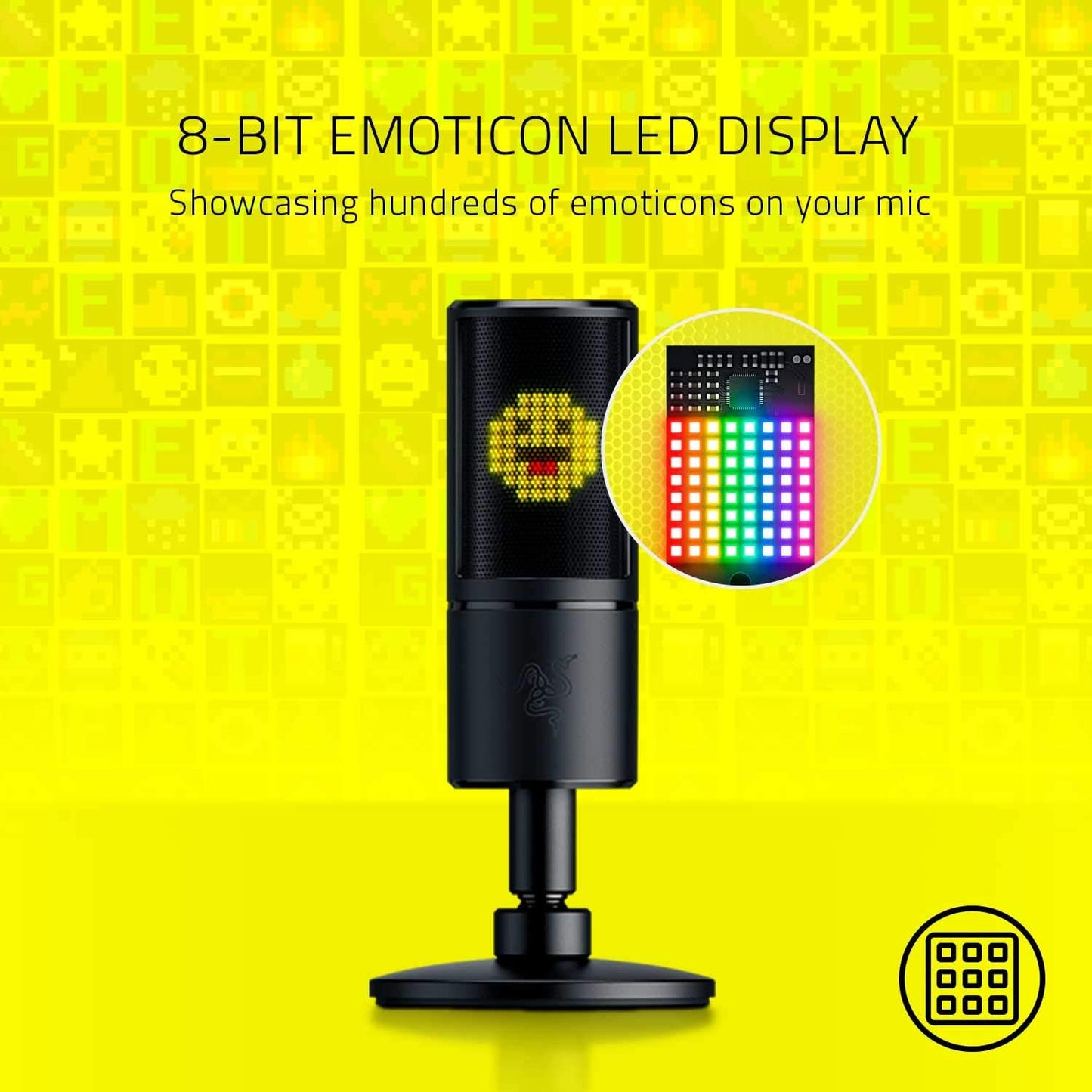 Razer RZ19-03060100-R3U1 Seiren Emote Streaming Microphone Emoticon Display