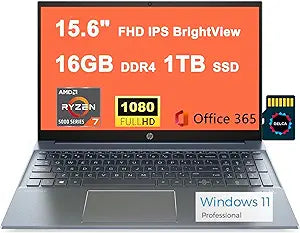 HP Pavilion 15 Ryzen 7 Business Laptop, 1TB SSD