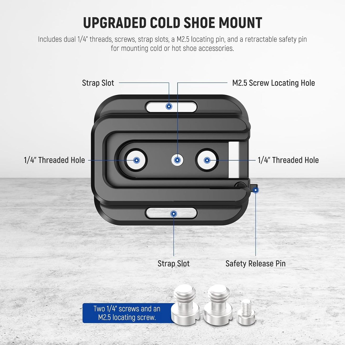 Neewer 10103126 Cold Shoe Mount Adapter 1/4" Threads