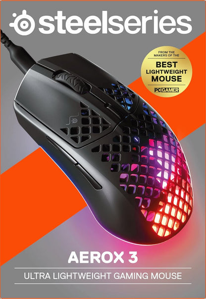 SteelSeries Aerox 3 Ultra Lightweight Gaming Mouse (Renewed)