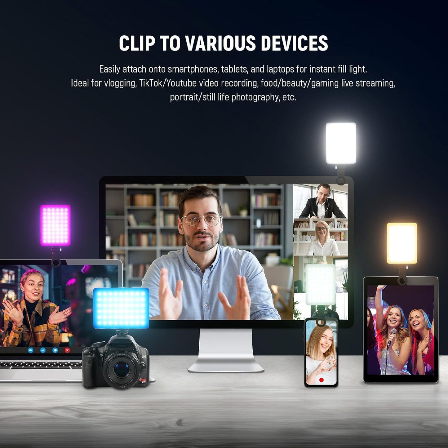 Neewer VL67C RGB Selfie Light with App Control
