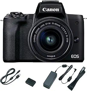 Canon EOS M50 Mark II Mirrorless Camera 15-45mm Lens Webcam Kit
