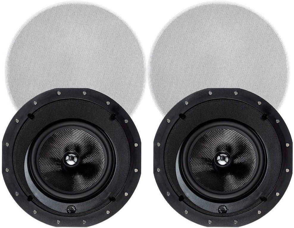Monoprice 134198 Alpha 8" Carbon Fiber In-Ceiling Speakers Pair
