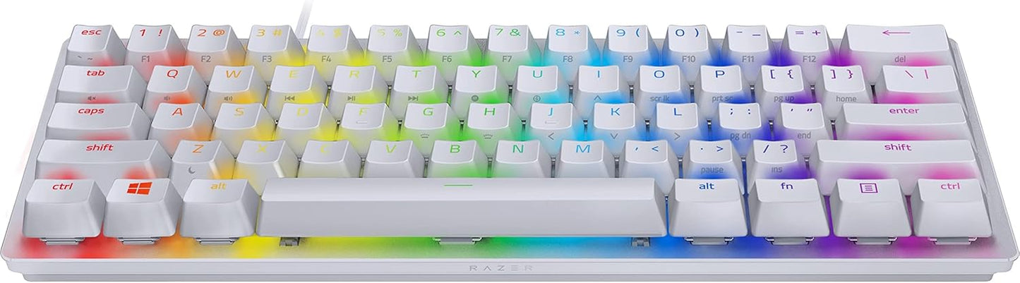 Razer RZ03-03390300 Huntsman Mini 60% Clicky Optical Keyboard - Mercury White Renewed