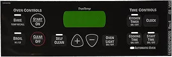 GE WB27T10675 Range Stove Oven Control Overlay Black