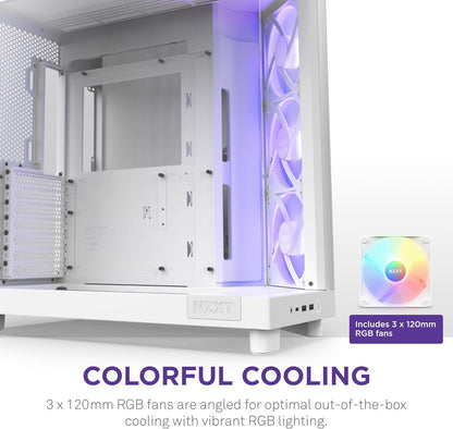 NZXT CC-H61FW-R1 H6 Flow RGB Mid-Tower Case White
