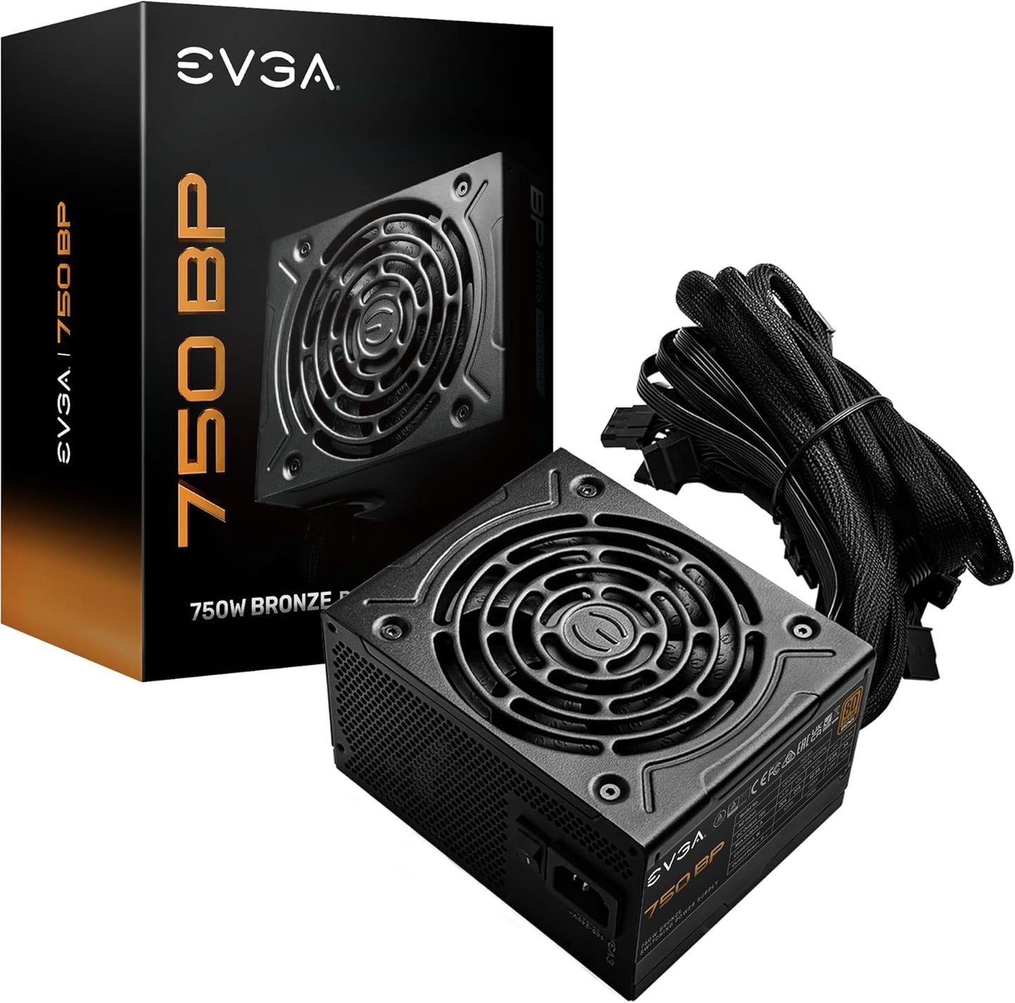 EVGA 100-BP-0750-K1 750 BP 750W 80+ Bronze Power Supply