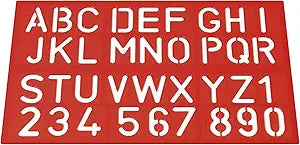 Westcott E-10600 00 Letters and Numbers Stencil - Assorted Colours
