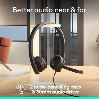 Logitech 981-001429 H570e USB-C Noise-Canceling Headset Teams Certified