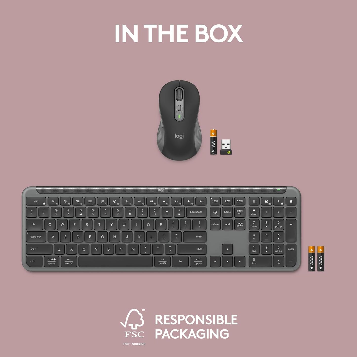 Logitech 920-012469 MK955 Signature Slim Wireless Keyboard Mouse Combo