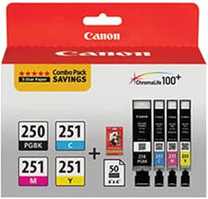Canon PGI-250/CLI-251 Ink Combo Pack + Photo Paper