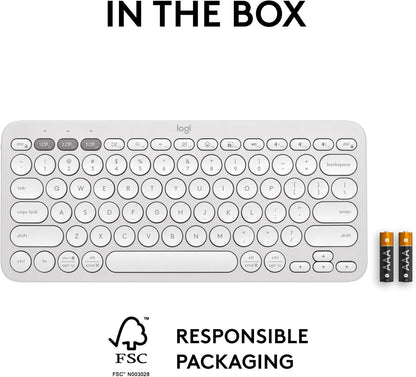 Logitech 920-011776 Pebble Keys 2 K380s Bluetooth Keyboard - White