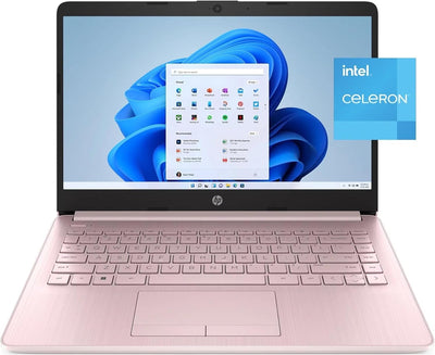 HP Stream 14" HD Laptop Celeron, 4GB RAM, 64GB eMMC, Win 11 Pink (Renewed)
