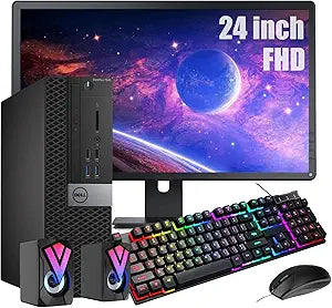 Dell OptiPlex 7040 SFF PC - i5, 16GB RAM, 512GB SSD, 24" Monitor (Renewed)