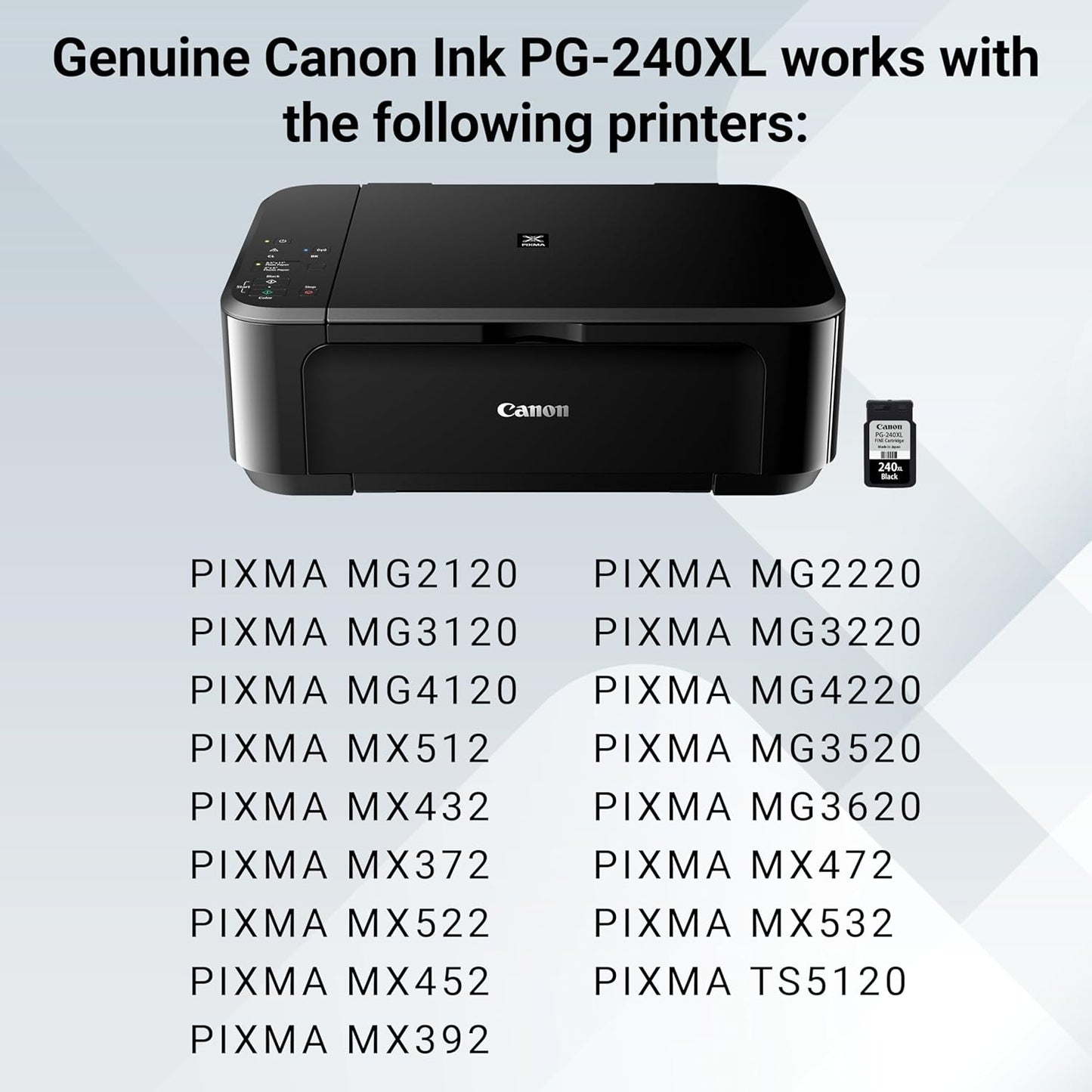 Canon PG-240XL Black Ink Cartridge - High Yield, Genuine