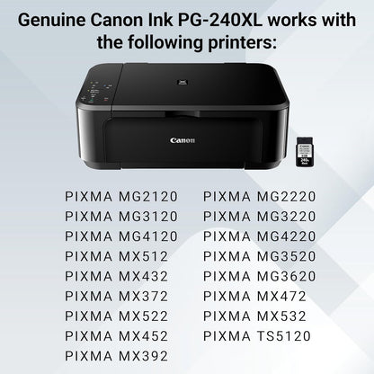 Canon PG-240XL Black Ink Cartridge - High Yield, Genuine