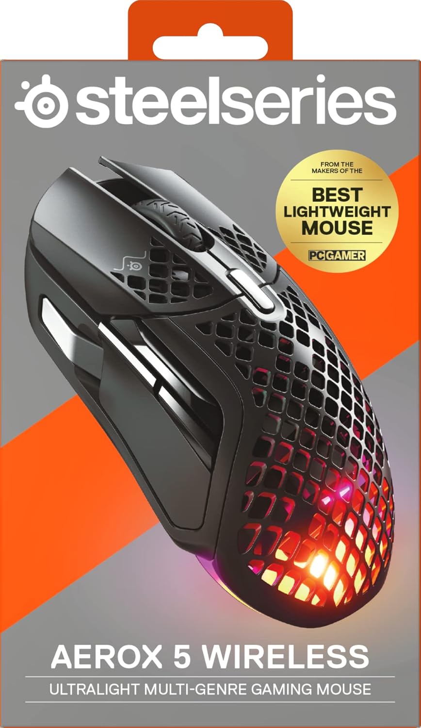 SteelSeries Aerox 5 Wireless Ergonomic Gaming Mouse (Renewed)