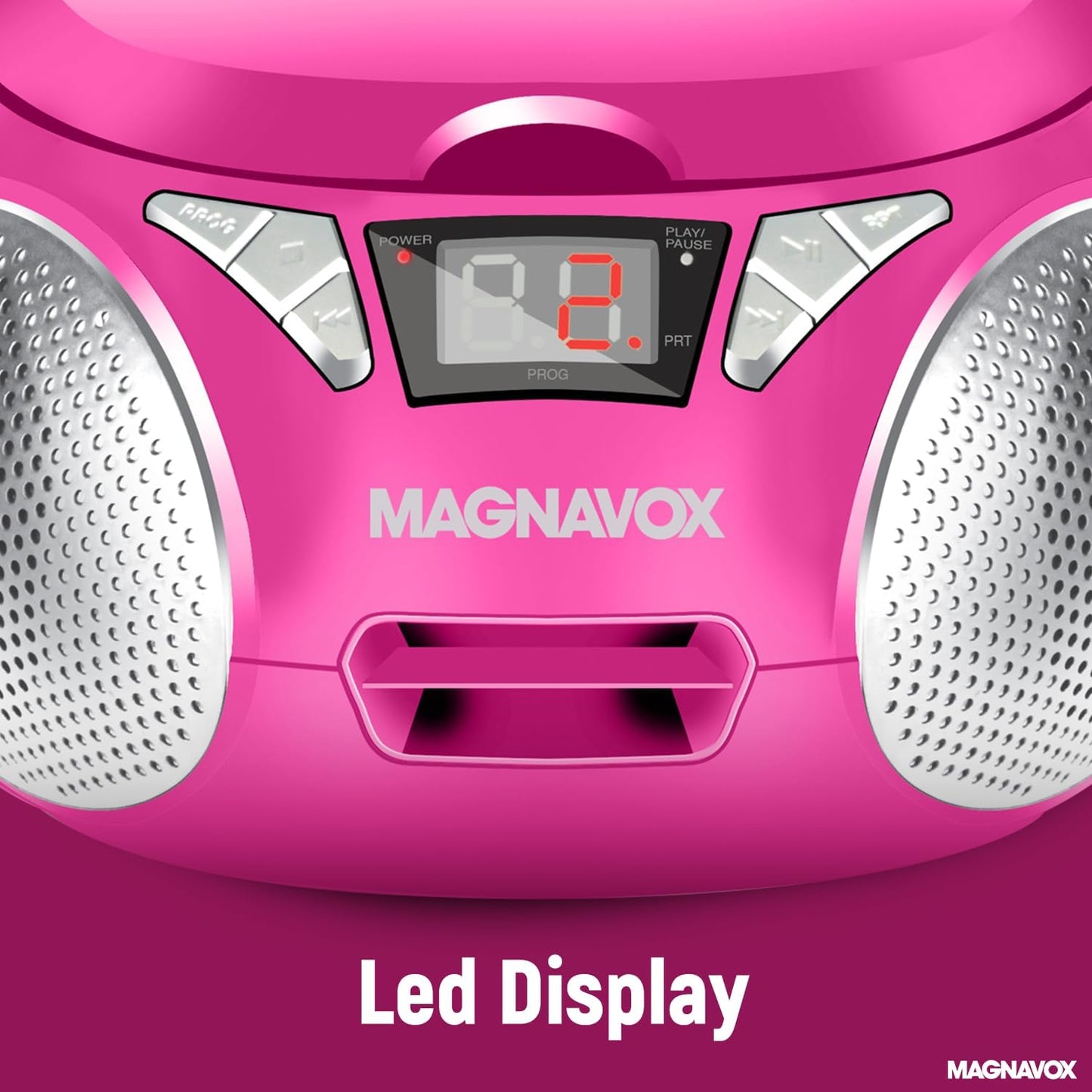 Magnavox MD6924-PK Portable CD Boombox AM/FM Radio (Pink)