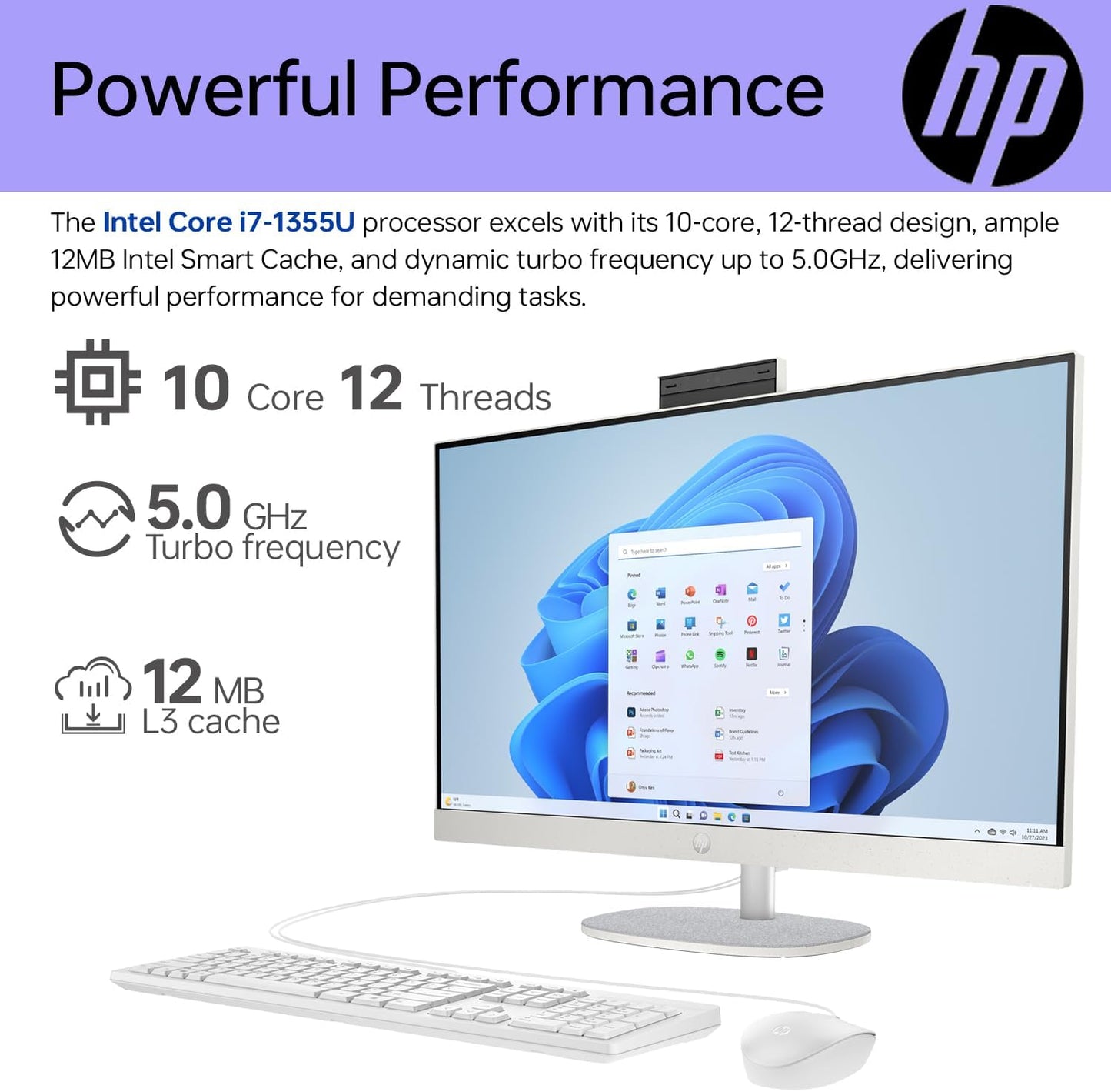 HP TPC-Q095-27 i7 27" FHD All-in-One Desktop + External SSD