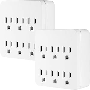 GE eggreh-001 Surge Protector: 6-Outlet Wall Tap, 1020 Joules
