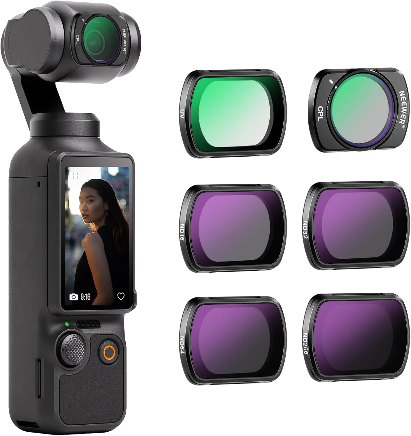 Neewer 10103329 Magnetic ND CPL UV Filter Set for DJI OSMO Pocket 3