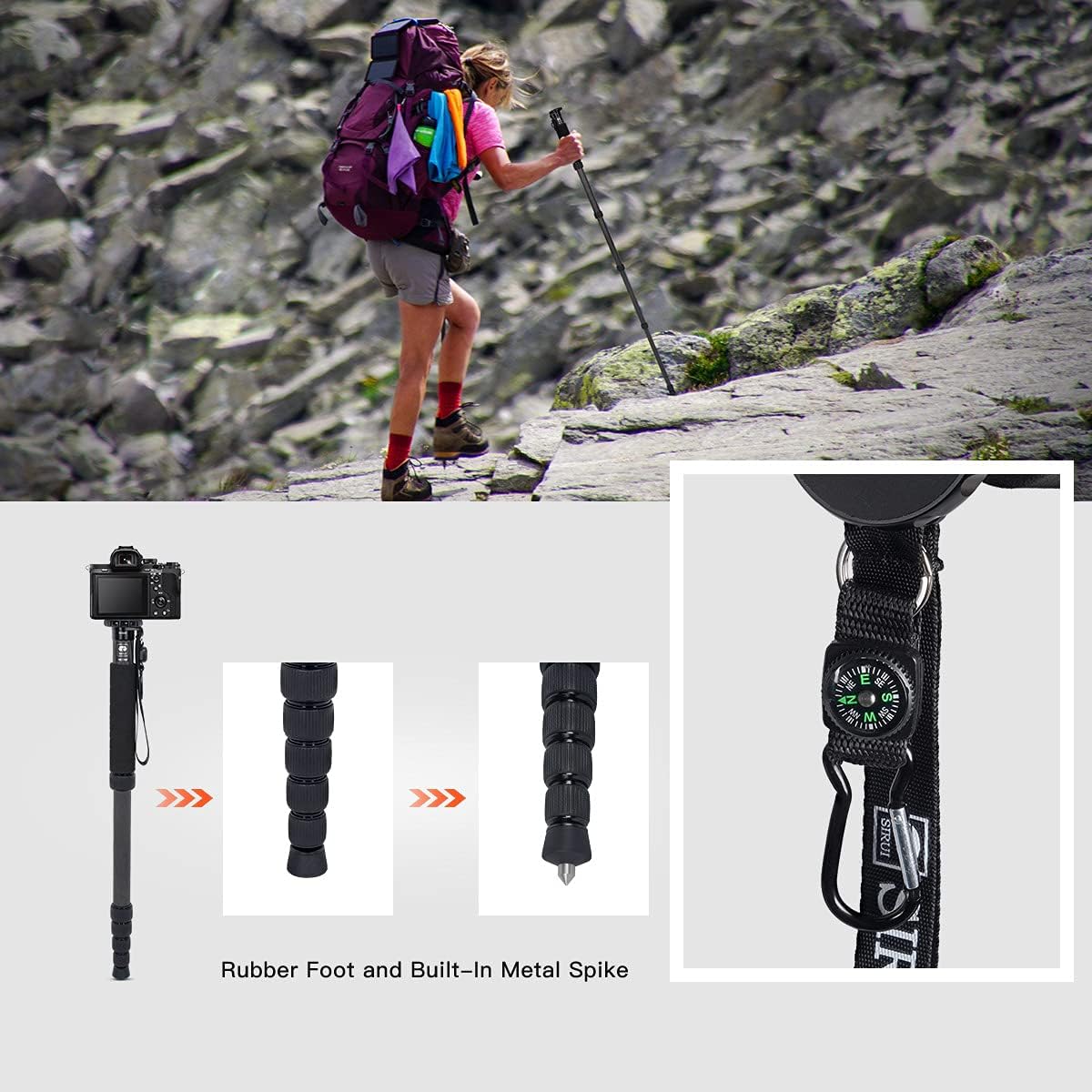 Sirui P-326 Carbon Fiber Lightweight Travel Monopod