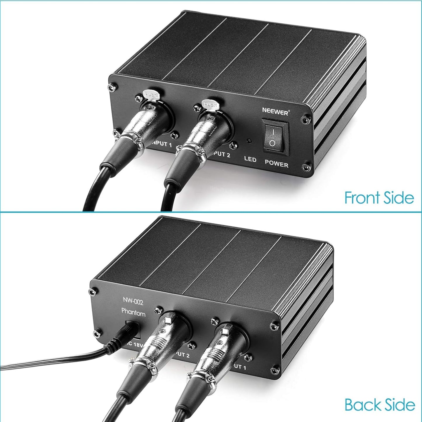 Neewer 40087548 2-Channel 48V Phantom Power Supply