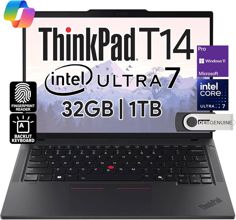 Lenovo ThinkPad T14 - Intel Ultra 7 AI Business Laptop — main product image