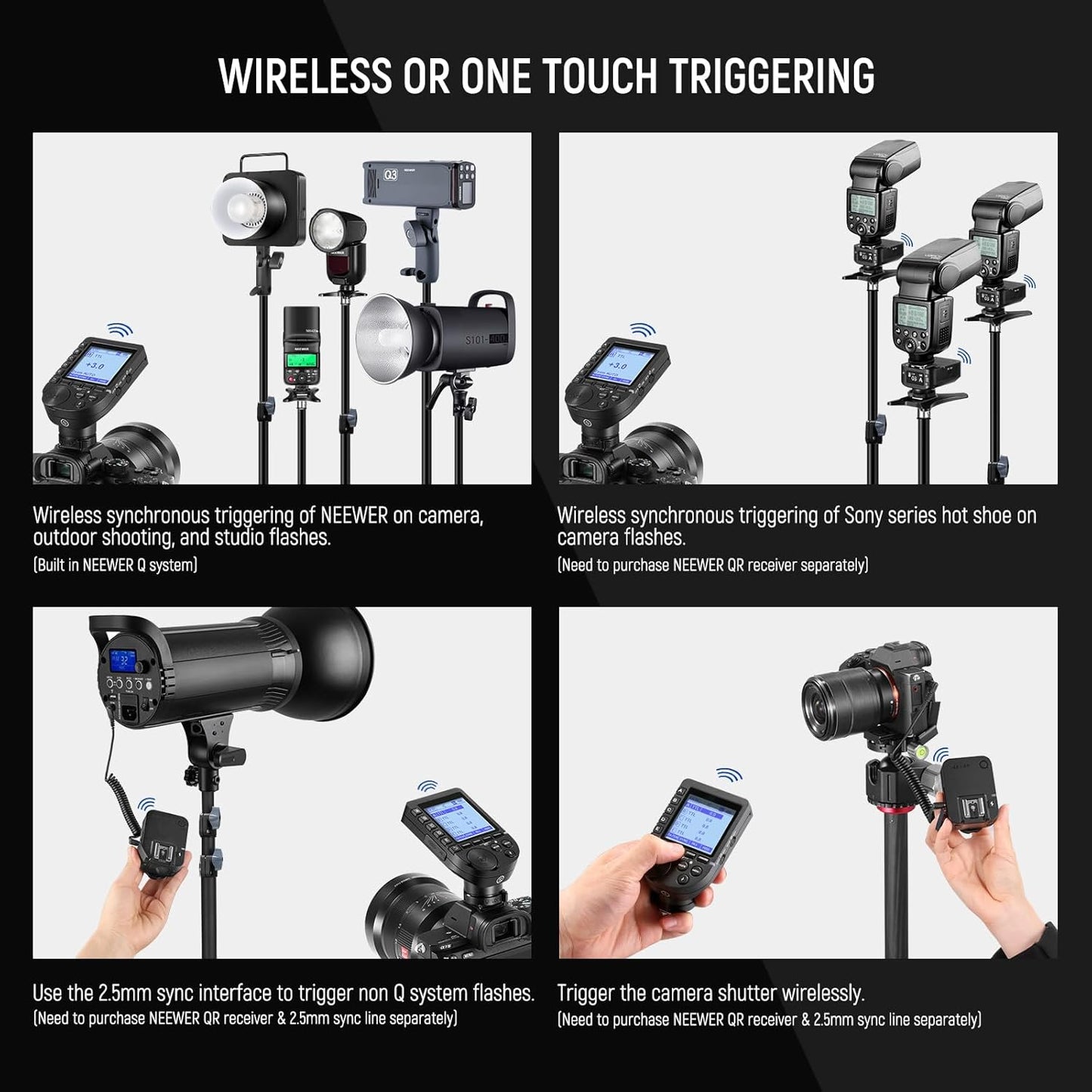 Neewer 10101984 QPRO-S TTL - Wireless Flash Trigger for Sony