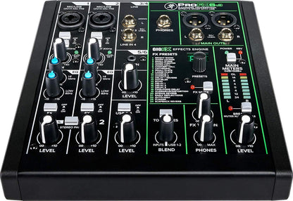 Gravity PROFX6V3+XLR Mackie 6-Channel Mixer XLR Cables Bundle