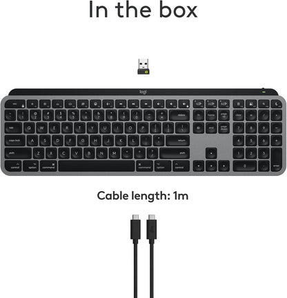 Logitech 920-011621 MX Keys S Mac Wireless Keyboard - Space Grey