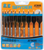 Spyder 11027 10pc Stinger Assorted Woodboring Spade Bit Set