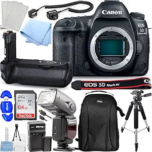 Canon EOS 5D Mark IV DSLR Camera Bundle (Renewed)