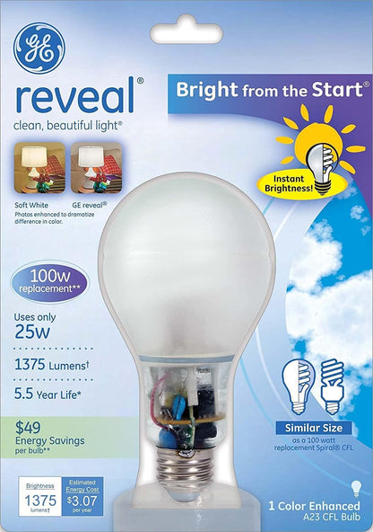 GE 87461 Reveal CFL 25W Soft White 3-Pack