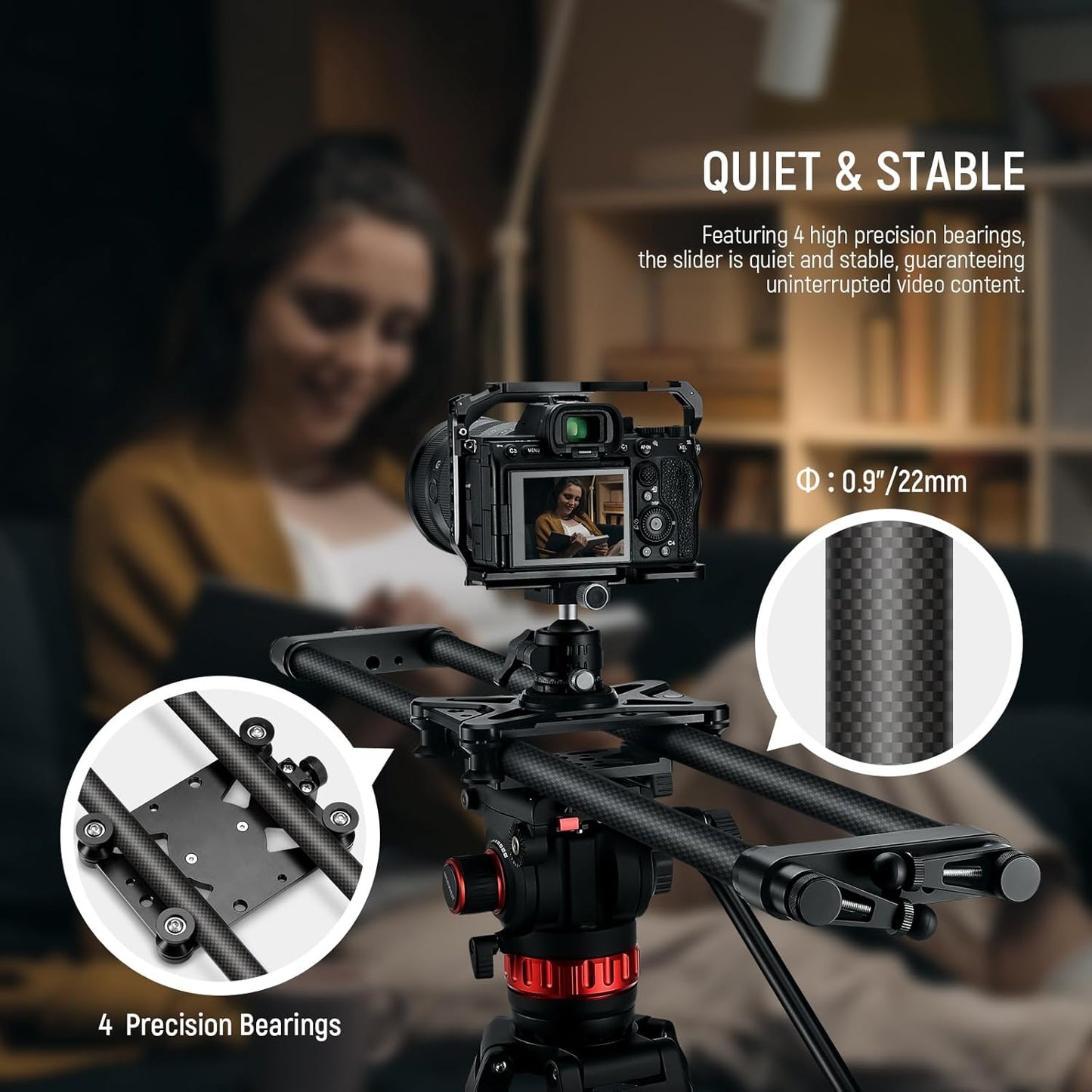 Neewer 10102124 31.5" Carbon Fiber Camera Slider
