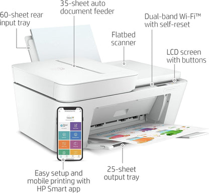 HP 7FS74A DeskJet Plus 4152 All-in-One Printer Renewed