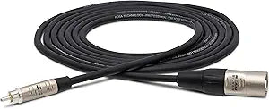 Hosa HRX010 REAN RCA to XLR Male Cable 10ft — main product image