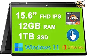 HP HP Envy X360 15" 2-in-1 Touchscreen Laptop - Ryzen 7, 12GB, 1TB SSD