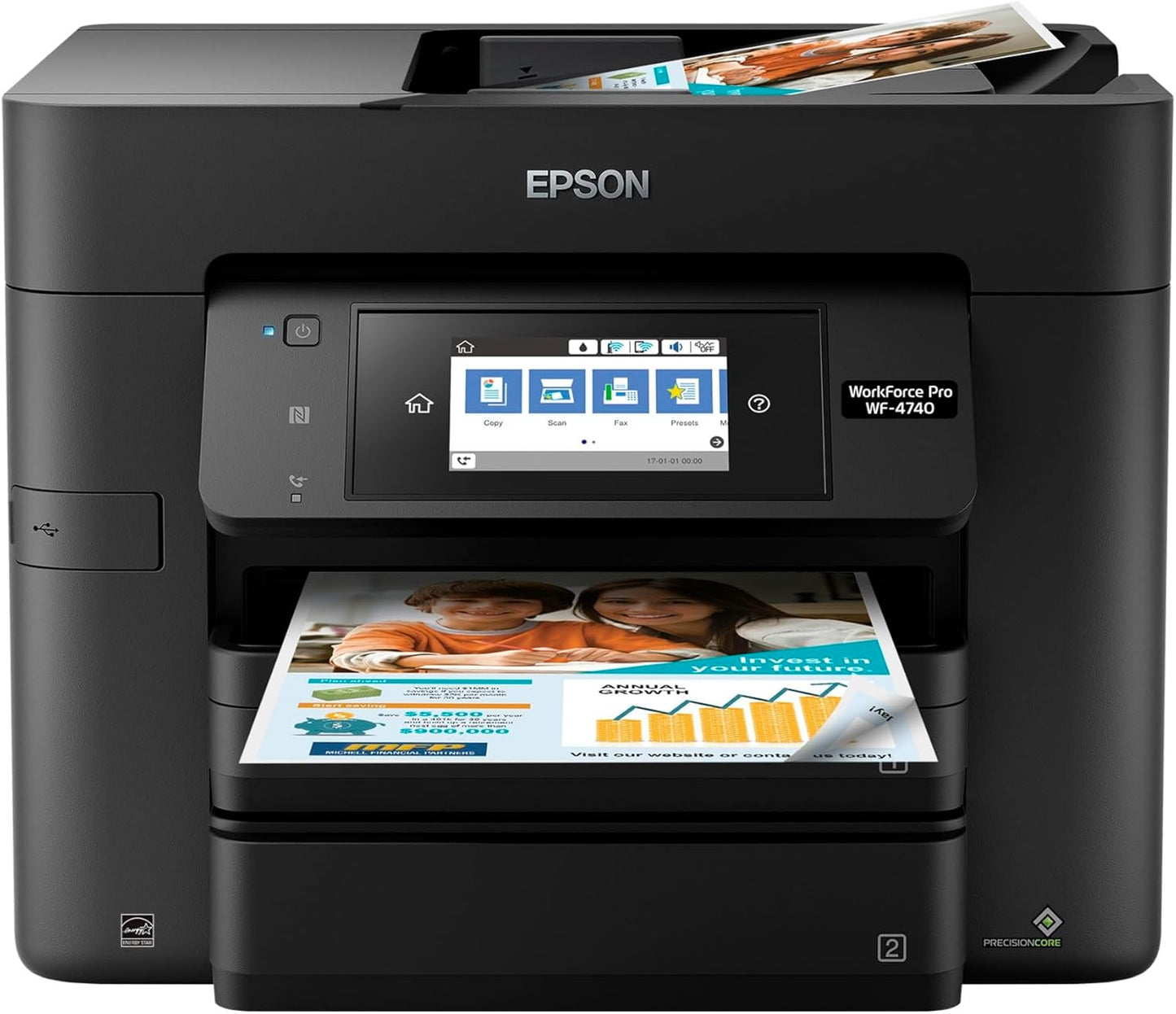 Epson C11CF75201 WorkForce Pro WF-4740 Wireless Color Inkjet Printer