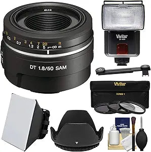 Sony Alpha 50mm f/1.8 Lens Filter Flash Kit
