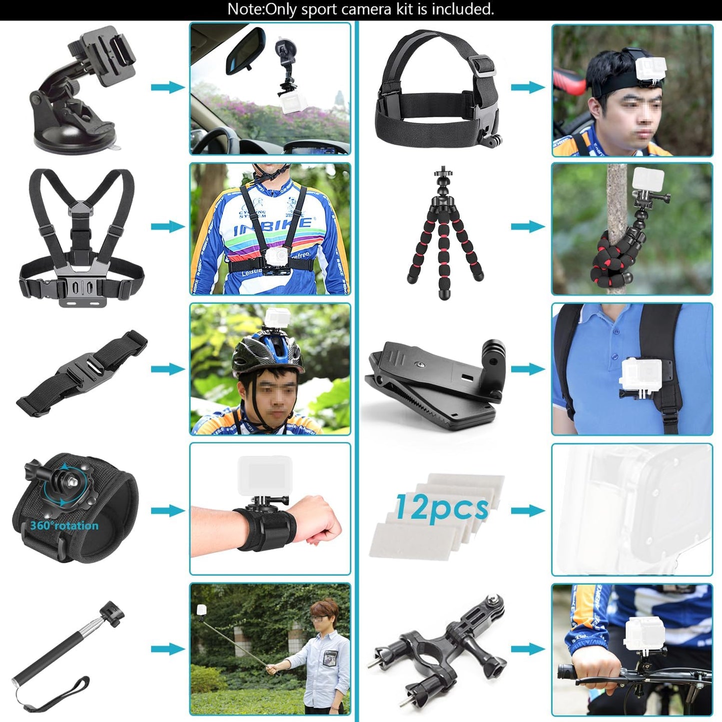 Neewer 10101705 Action Camera Accessory Kit 50-in-1