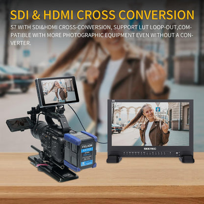 FEELWORLD S7-LY-JP-US 7" 1600nit Touchscreen 12G-SDI 4K HDMI Camera Monitor