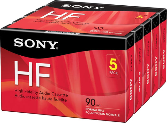 Sony 5C90HFR 90-Minute HF Audio Cassette 5-Pack