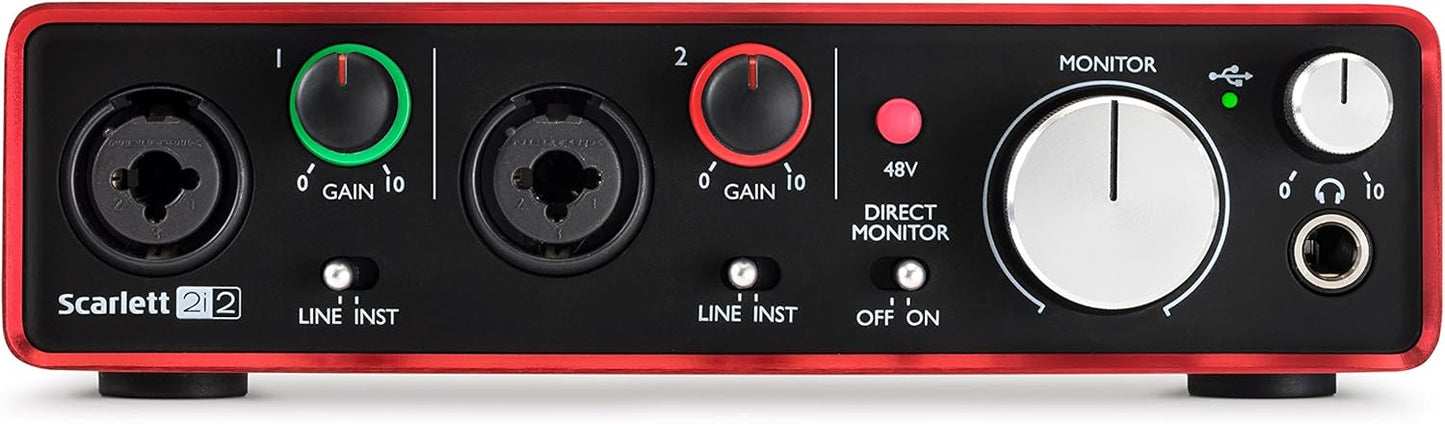 Focusrite AMS-SCARLETT-2I2-2ND-GEN USB Audio Interface Pro Tools (Renewed)